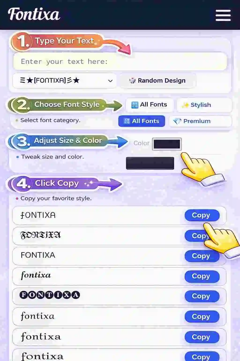 How to use fancy Name Generator for Instagram step by step guide