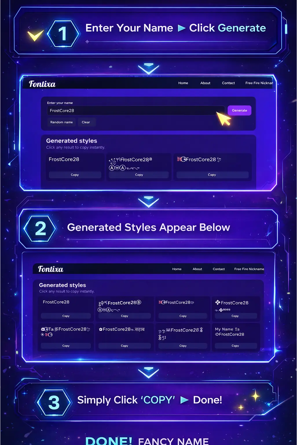 How to create Free Fire stylish name step by step guide