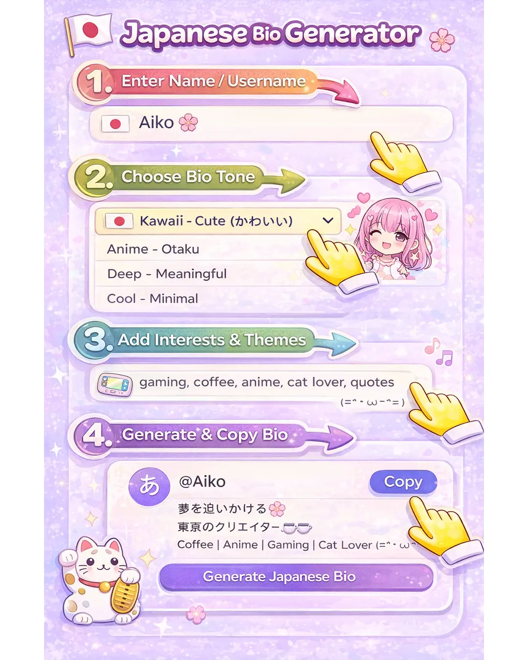 How to use Japanese bio generator step by step guide for creating stylish bios