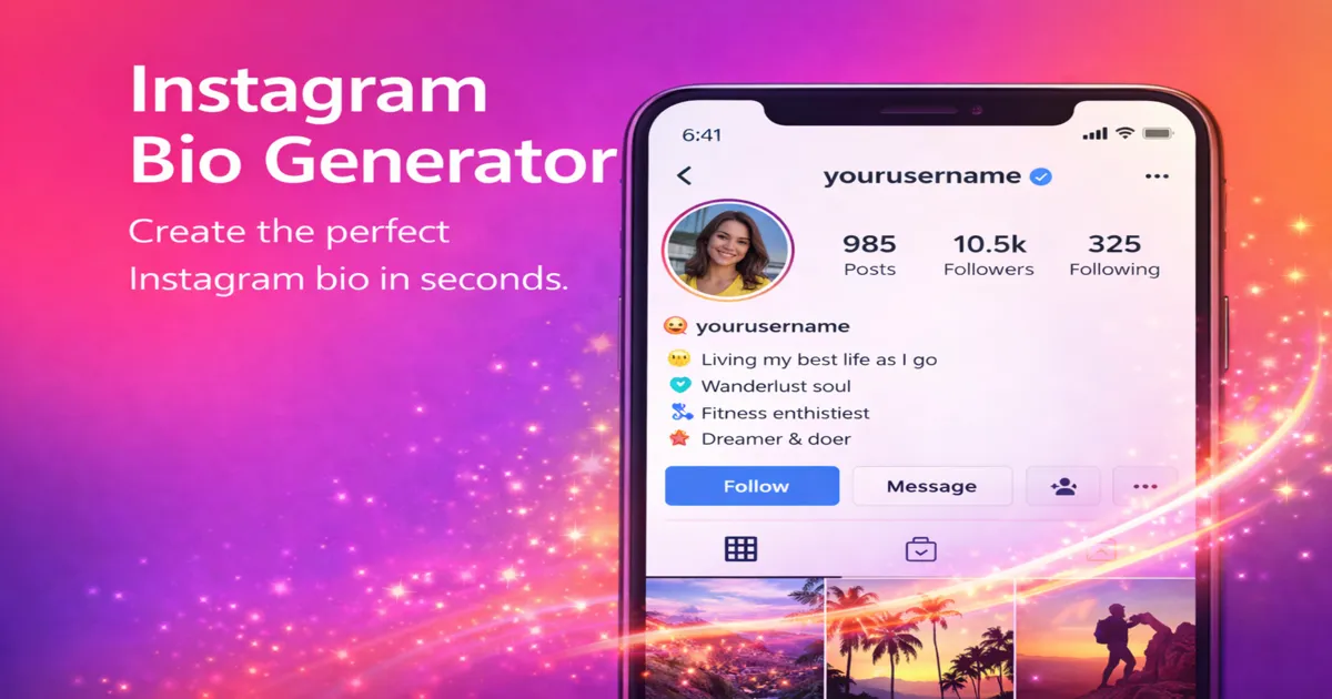 Instagram bio generator with stylish fonts, aesthetic bio ideas and copy paste text for social media profiles