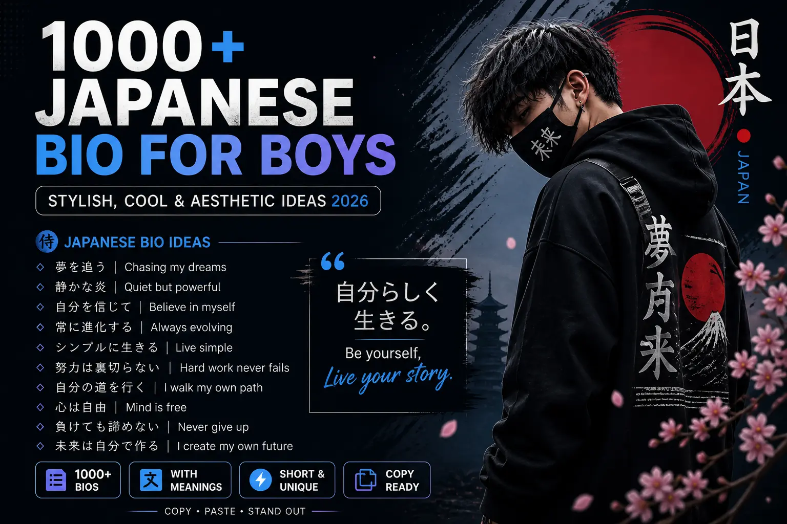 Stylish Japanese bio ideas for boys for Instagram and TikTok