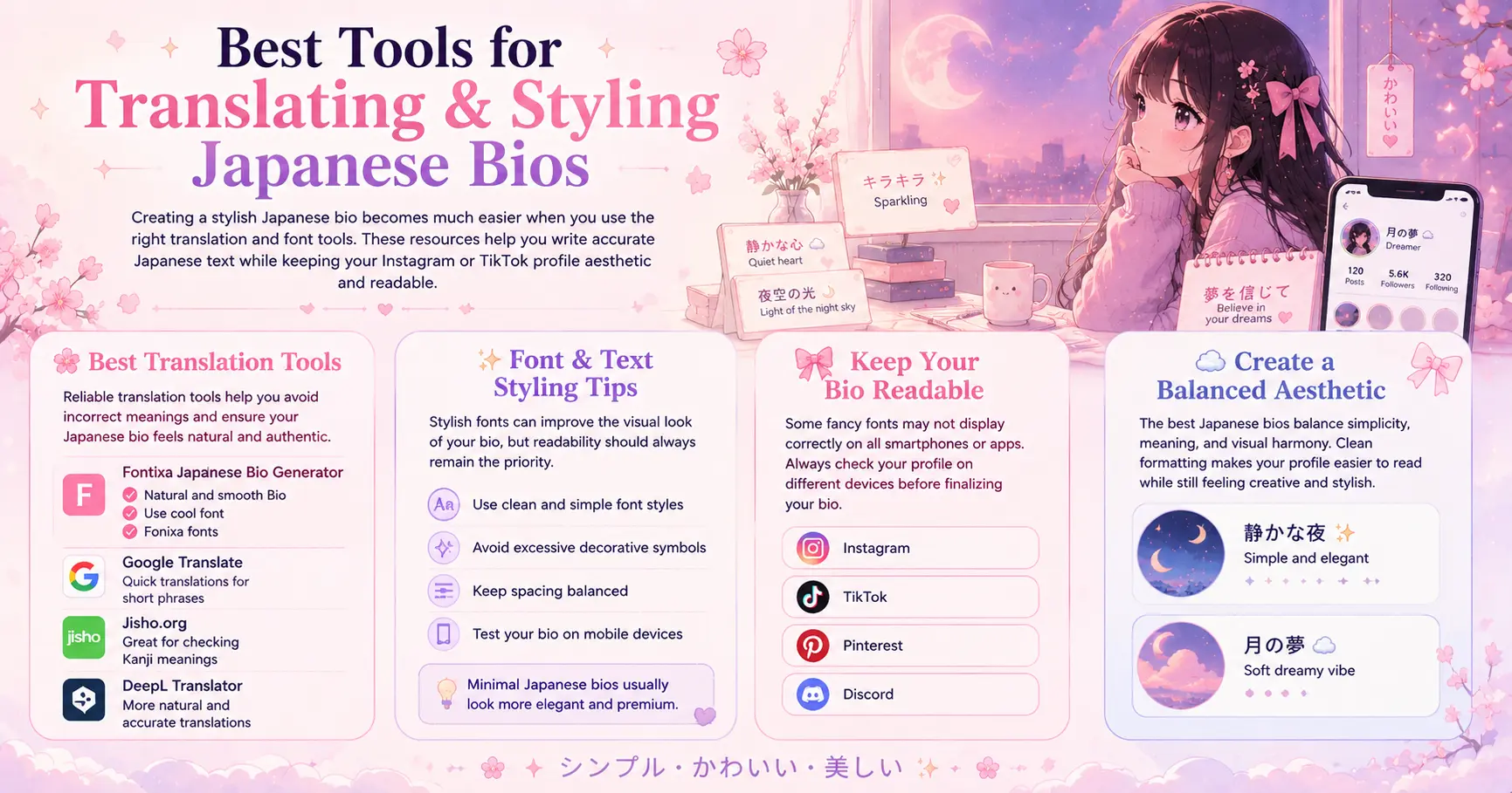Best tools for translating and styling Japanese bios for Instagram and TikTok