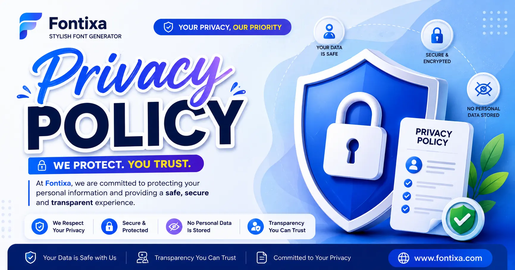Privacy Policy and User Data Protection by Fontixa